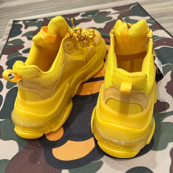 Balenciaga Triple S Yellow Chunky Sneakers - Picture 7 of 8